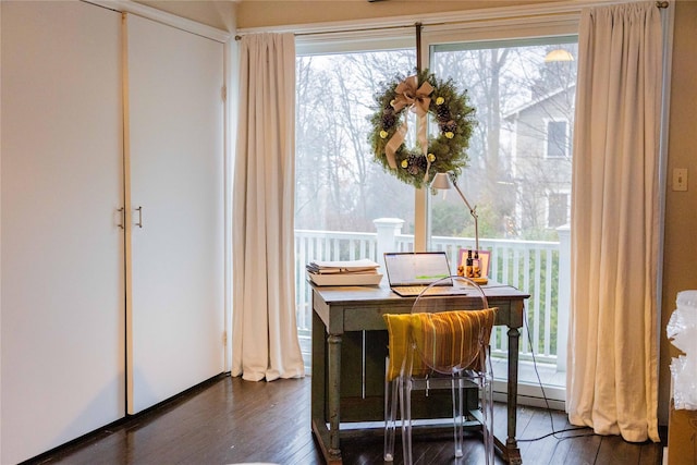20 Stevenson St, Piermont, NY 10968 - dining room with dark wood finished floors and a desk