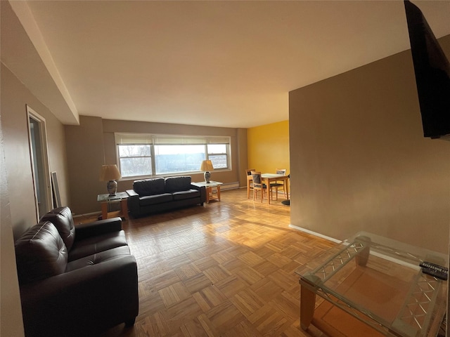 living room with baseboards