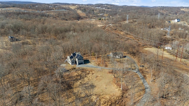 drone / aerial view with a mountain view