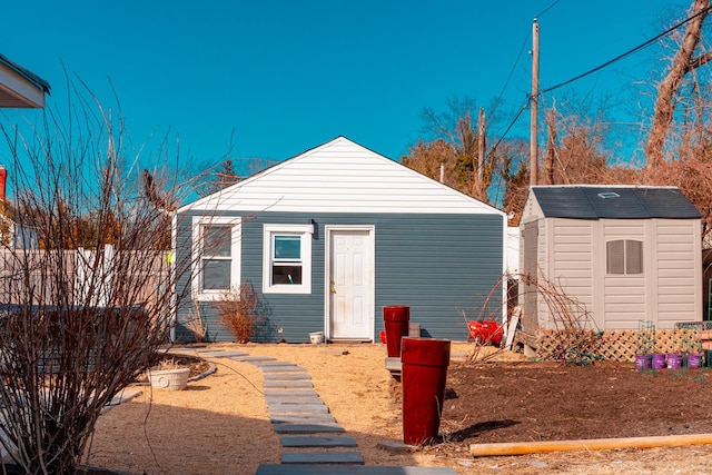 view of shed