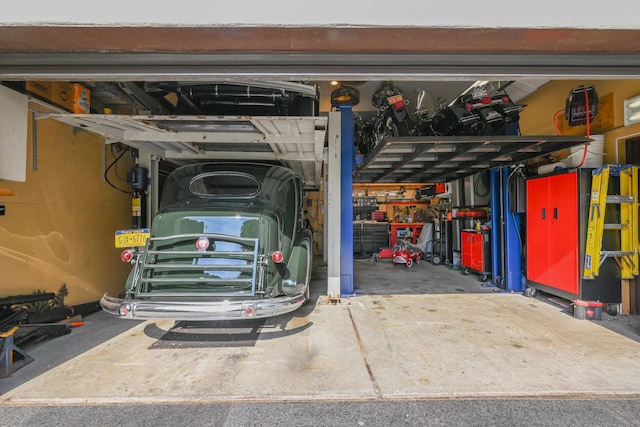 view of garage