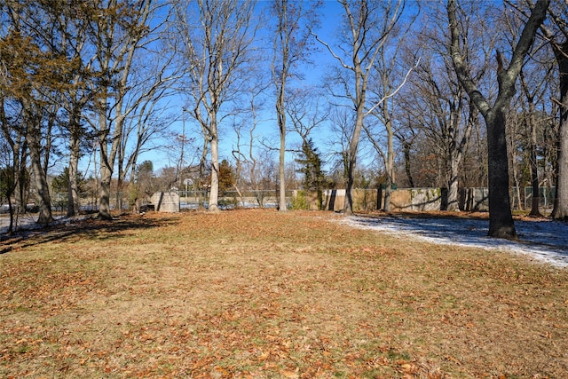 view of yard with fence