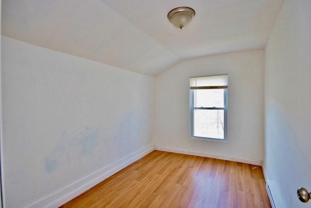5 Plank Rd, Mongaup Valley, NY 12762 - empty room featuring light wood-type flooring, vaulted ceiling, and baseboards