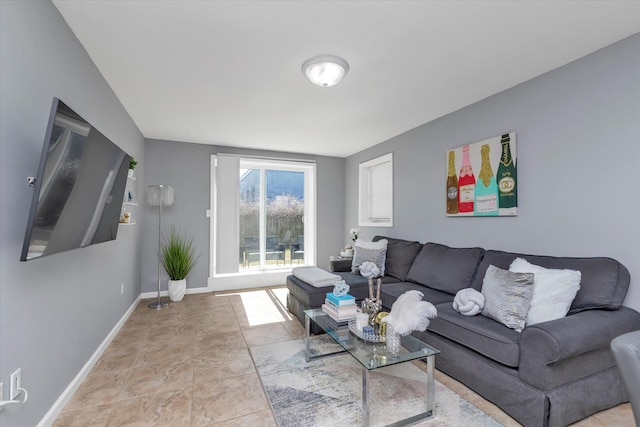 living room with baseboards