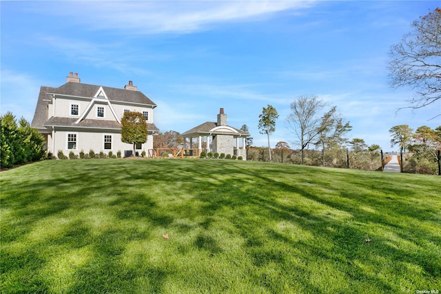 view of yard featuring a gazebo