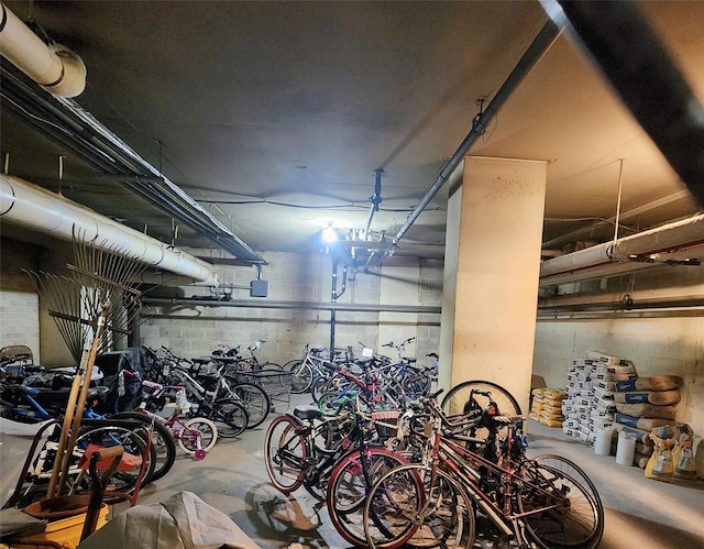 garage with bike storage