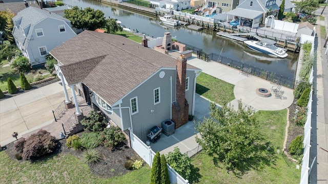 101 Jetmore Pl, Massapequa, NY 11758 - bird's eye view with a water view and a residential view