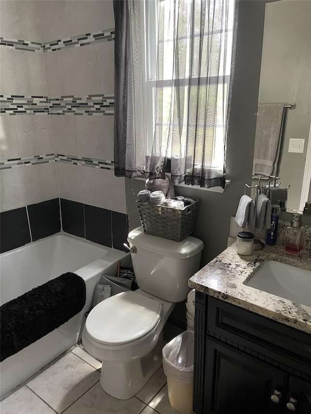 full bathroom with toilet and vanity