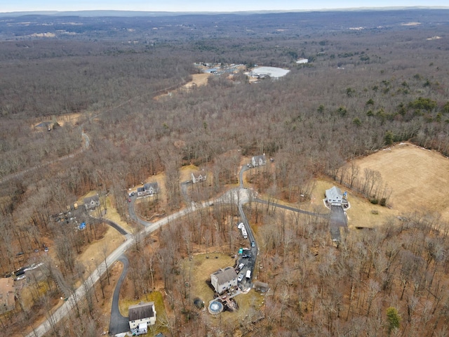 aerial view with a rural view and a view of trees