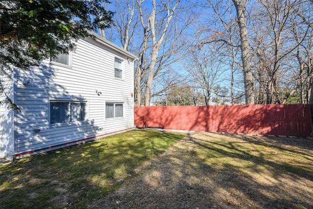 view of yard featuring fence