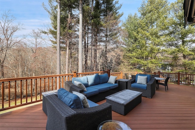 deck with an outdoor living space