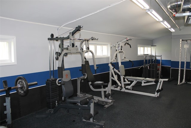 exercise room with plenty of natural light