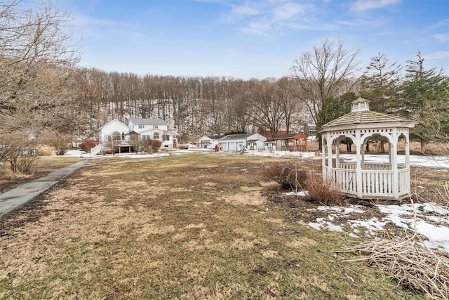 view of yard with a gazebo