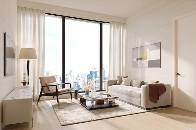 35-32 Leavitt St Unit Ph G, Flushing, NY 11354 - living area with wood finished floors