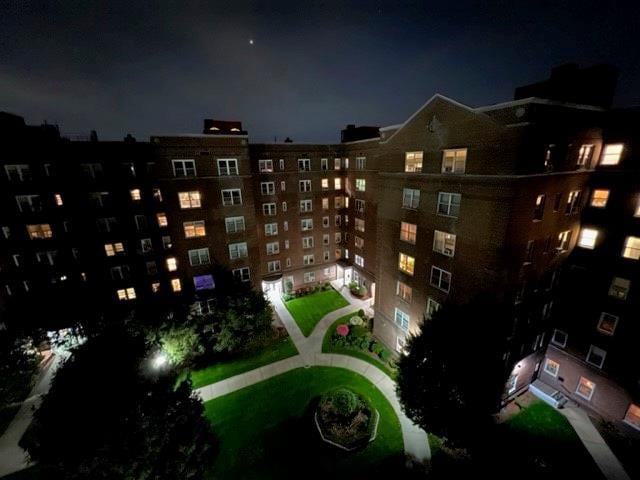 view of property at twilight