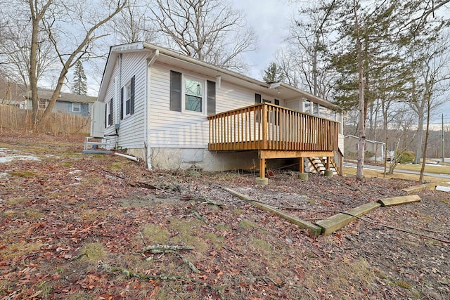 exterior space with a wooden deck