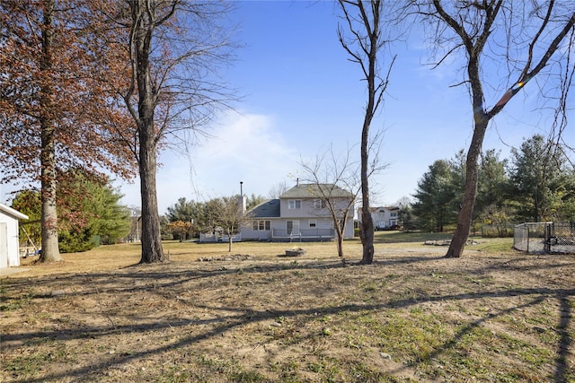 view of yard with fence