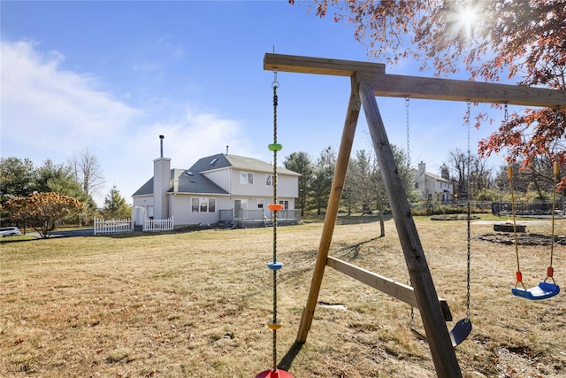 view of yard with fence