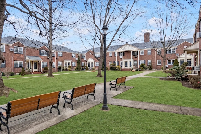 view of community with a yard and a residential view