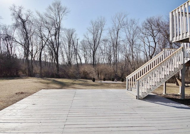 wooden deck with stairs