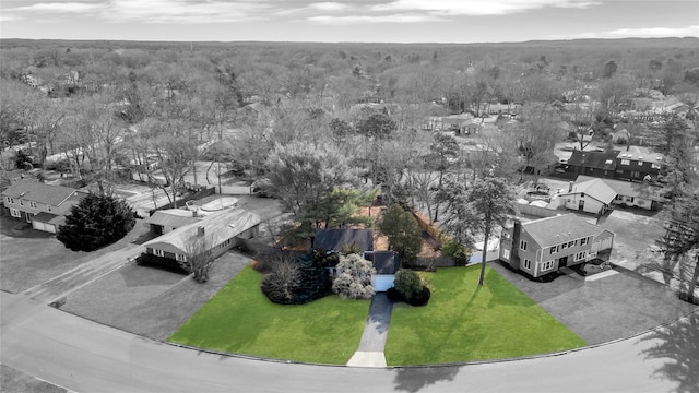 aerial view with a residential view