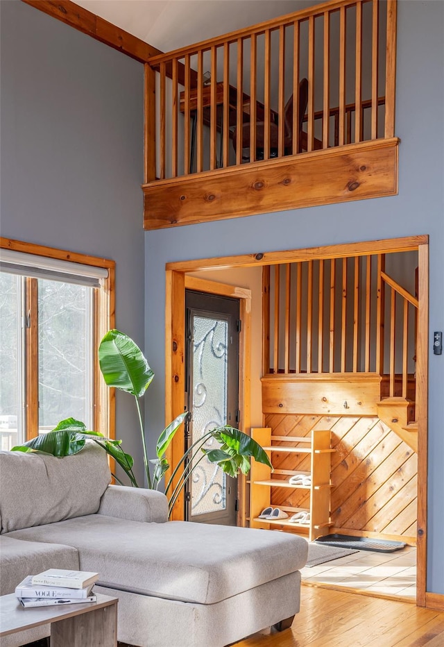 unfurnished living room featuring wood finished floors