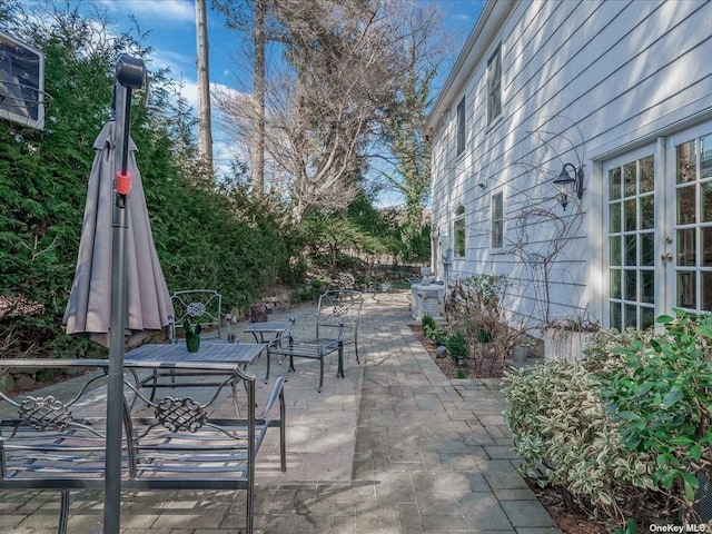 view of patio / terrace featuring french doors