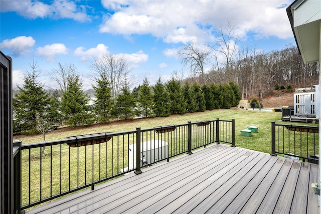 deck with a lawn