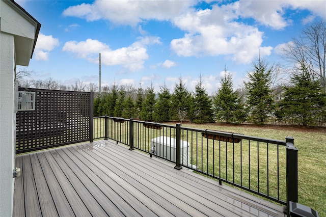 deck with a lawn