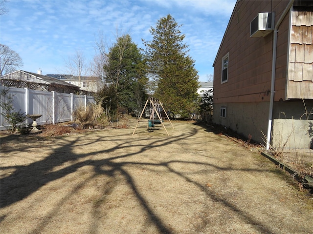 view of yard featuring fence