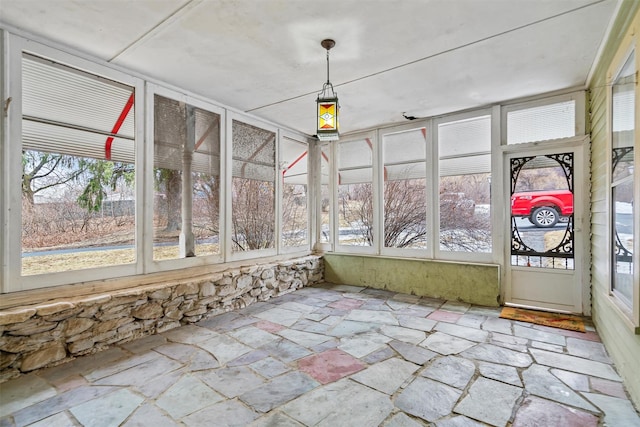 view of unfurnished sunroom