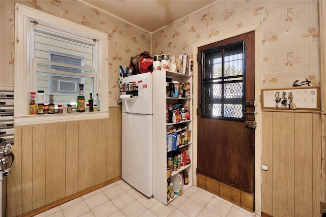 3709 20th Rd, Astoria, NY 11105 - entryway with wallpapered walls and a wainscoted wall