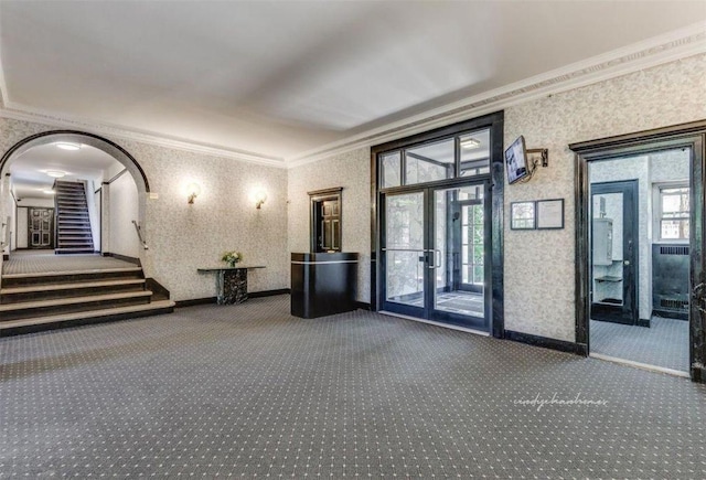 building lobby featuring stairway