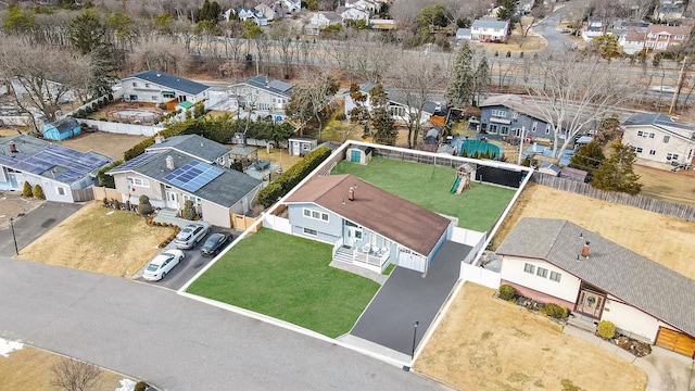 aerial view with a residential view