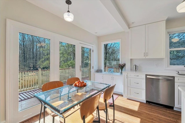 interior space featuring light wood finished floors