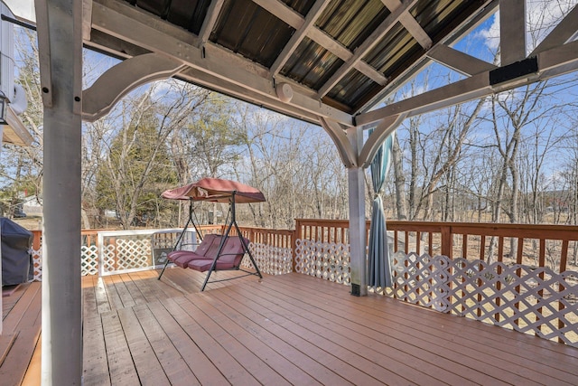 deck featuring grilling area