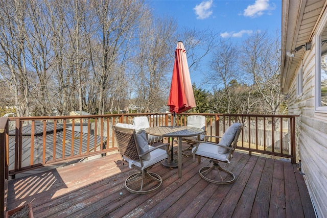 view of wooden deck