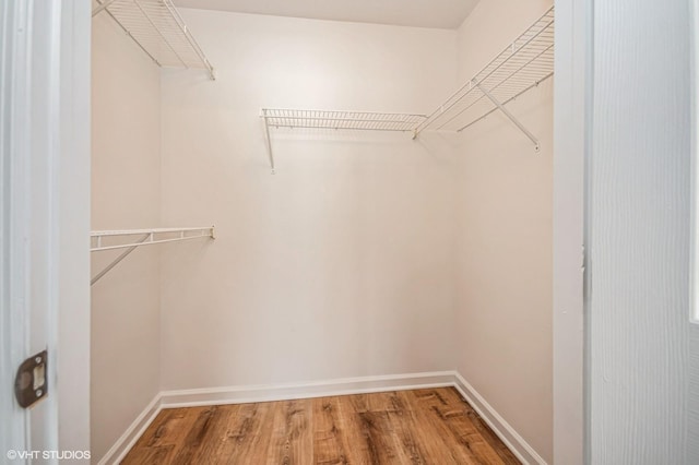 spacious closet with wood finished floors