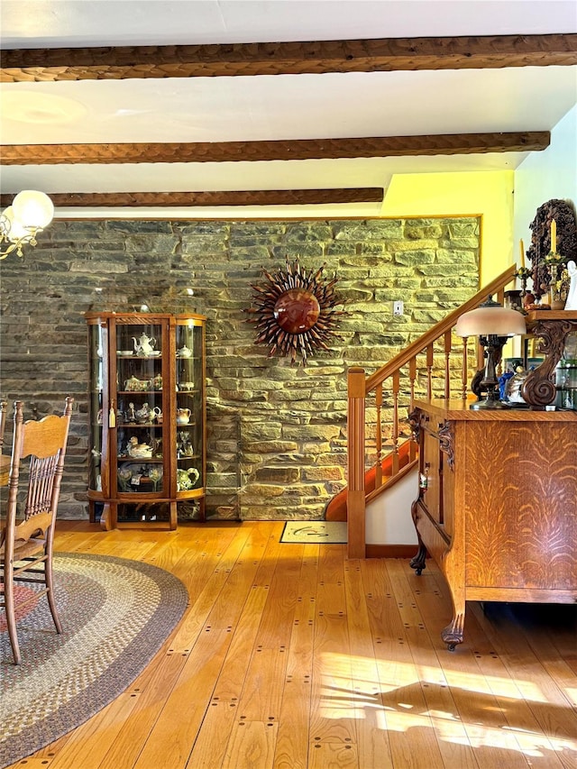 2838 Old Kings Rd, Catskill, NY 12414 - wine room with wood-type flooring and beamed ceiling
