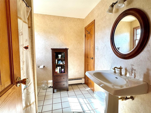 2838 Old Kings Rd, Catskill, NY 12414 - bathroom with baseboard heating and tile patterned floors