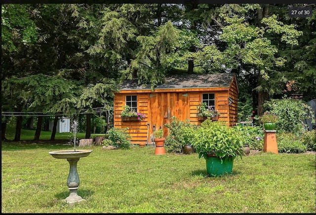 view of shed