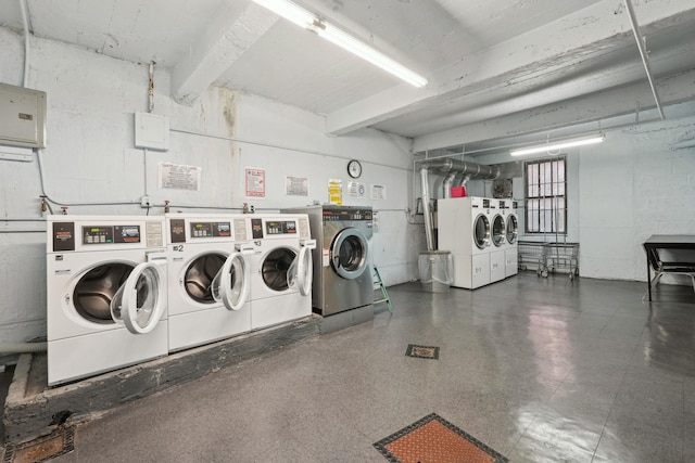 common laundry area featuring washer and dryer