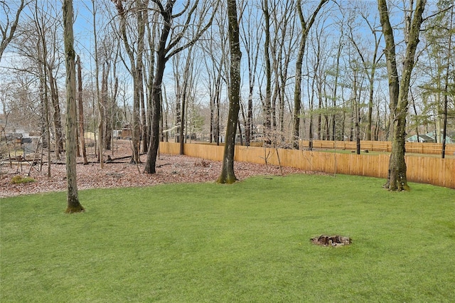 view of yard with fence