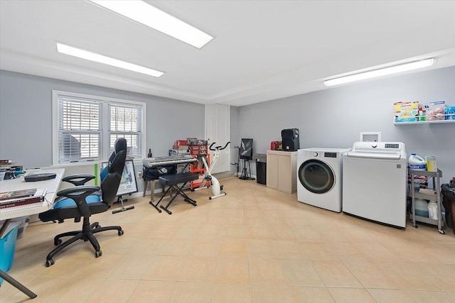 interior space with washer and dryer