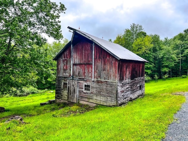 521 Hessinger Lare Rd, Jeffersonville, NY 12748 - view of barn featuring a forest view