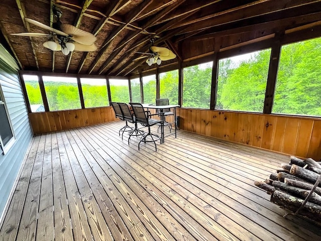 521 Hessinger Lare Rd, Jeffersonville, NY 12748 - sunroom / solarium featuring a ceiling fan and lofted ceiling