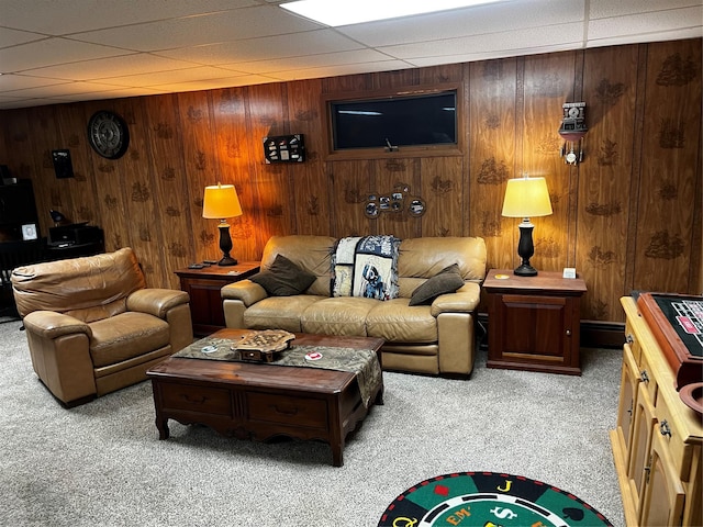 521 Hessinger Lare Rd, Jeffersonville, NY 12748 - carpeted living area featuring wooden walls