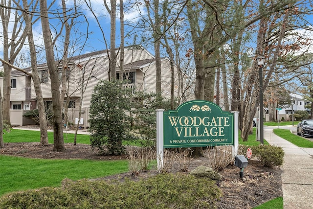 view of community sign