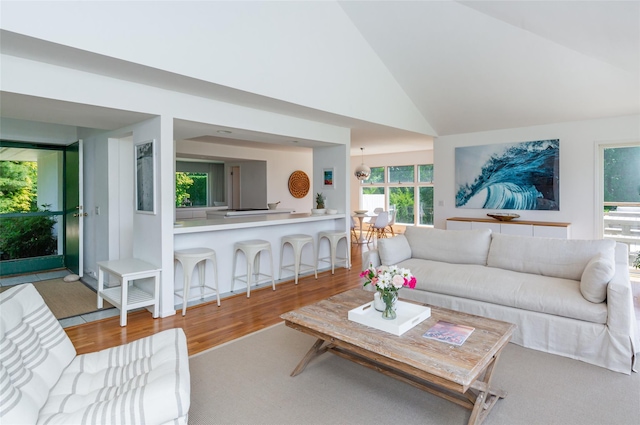 20 Winding Way, Water Mill, NY 11976 - living area with lofted ceiling and wood finished floors