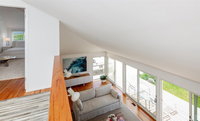20 Winding Way, Water Mill, NY 11976 - interior space with vaulted ceiling and wood finished floors